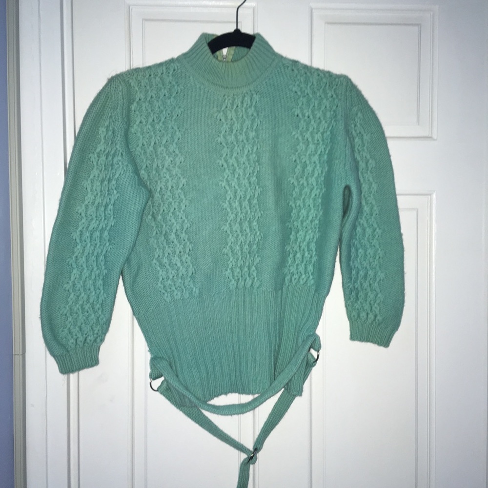 Vintage Joyce Sportswear 100% wool sweater w/ belt